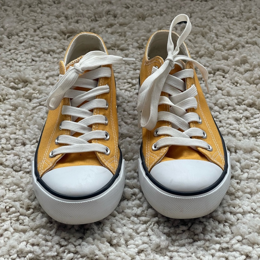 Casual Yellow Sneakers with White Accents